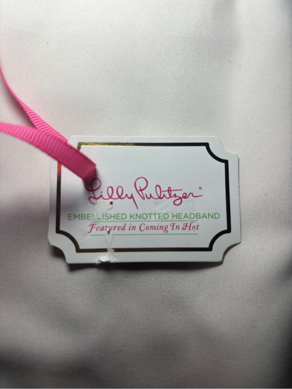 NWT Lilly Pulitzer Blue Horizon “Coming In Hot” Embellished Pearl Knot Headband - Picture 10 of 10
